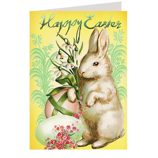 Bunny with Snowdrops Easter Card ~ England